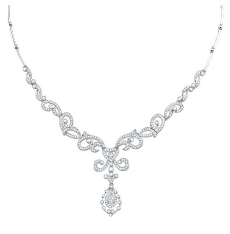 1.55 Ctw 14k White Gold Diamond Necklace