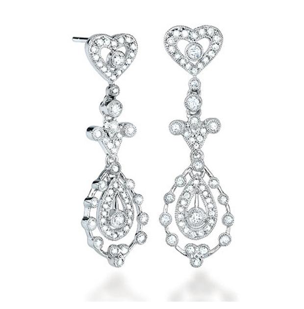 0.85 Ctw 14k White Gold Diamond Earring