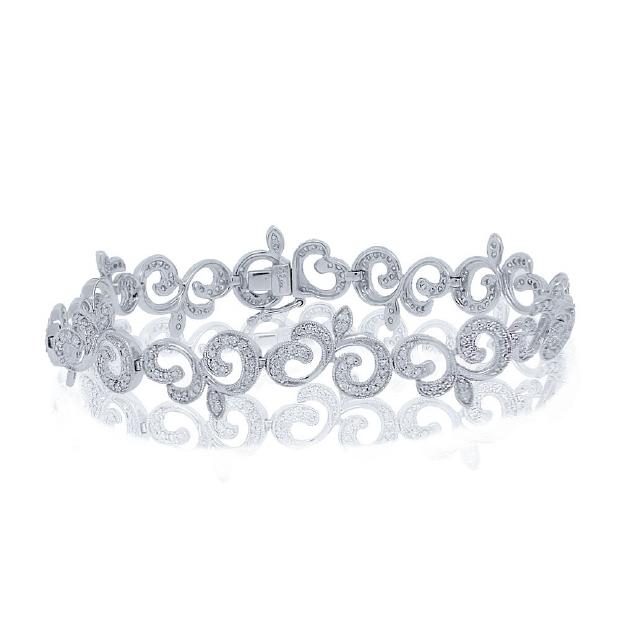 1.60 Ctw 14k White Gold Diamond Bracelet