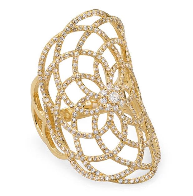 1.22 Ctw 18k Yellow Gold Diamond Womens Ring