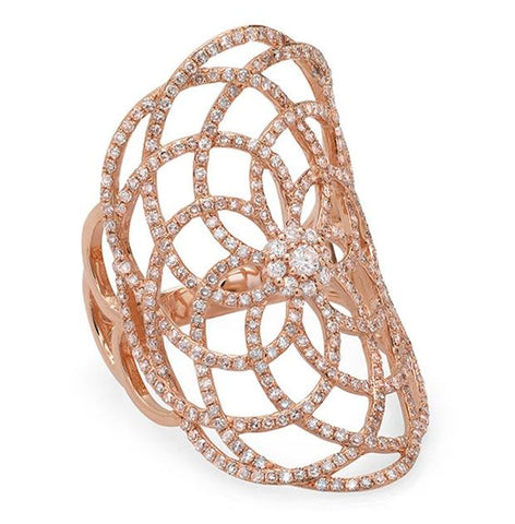 1.22 Ctw 18k Rose Gold Diamond Womens Ring