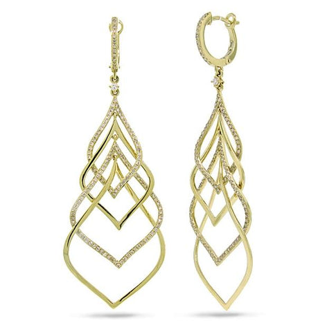 1.31 Ctw 14k Yellow Gold Diamond Earring