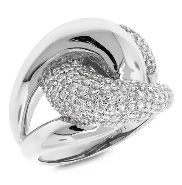 1.56 Ctw 14k White Gold Diamond Link Ring