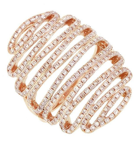 1.21 Ctw 14k Rose Gold Diamond Womens Ring