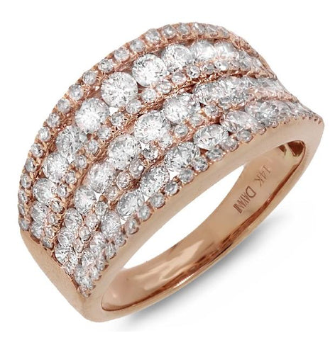 1.99 Ctw 14k Rose Gold Diamond Womens Ring