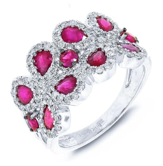 0.58 Ctw Diamond And 1.82 Ctw Pink Sapphire 14k White Gold Ring