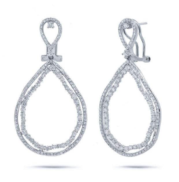 2.95 Ctw 14k White Gold Diamond Earring