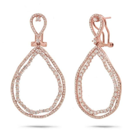 2.95 Ctw 14k Rose Gold Diamond Earring