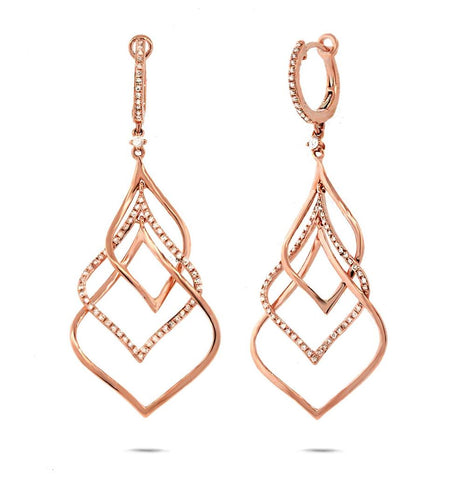 0.57 Ctw 14k Rose Gold Diamond Earring