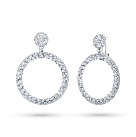 2.51 Ctw 14k White Gold Diamond Earring