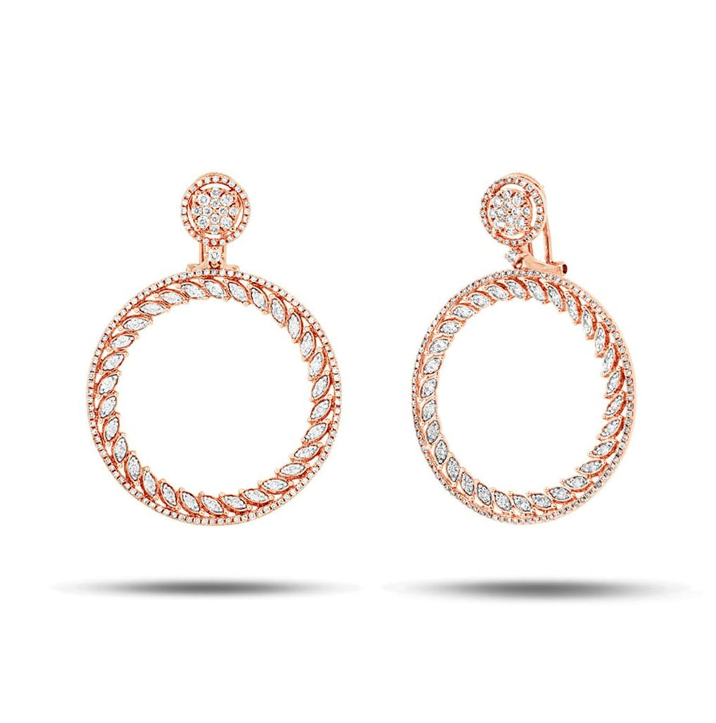 2.51 Ctw 14k Rose Gold Diamond Earring