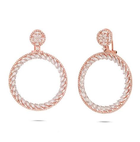 2.51 Ctw 14k Two-tone Rose Gold Diamond Earring