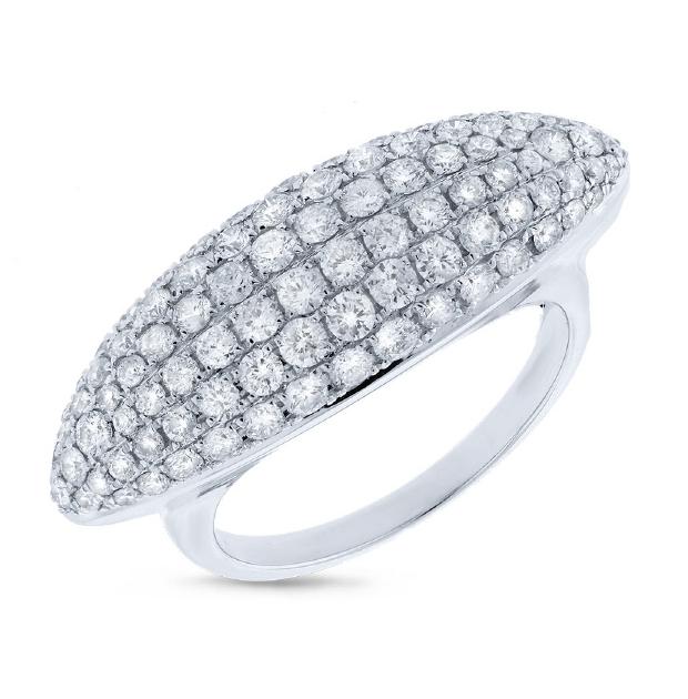 1.57 Ctw 14k White Gold Diamond Womens Ring