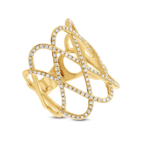0.70 Ctw 14k Yellow Gold Diamond Womens Ring