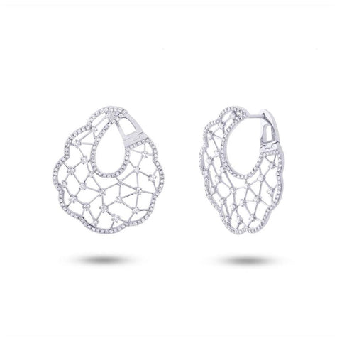 1.84 Ctw 14k White Gold Diamond Earring