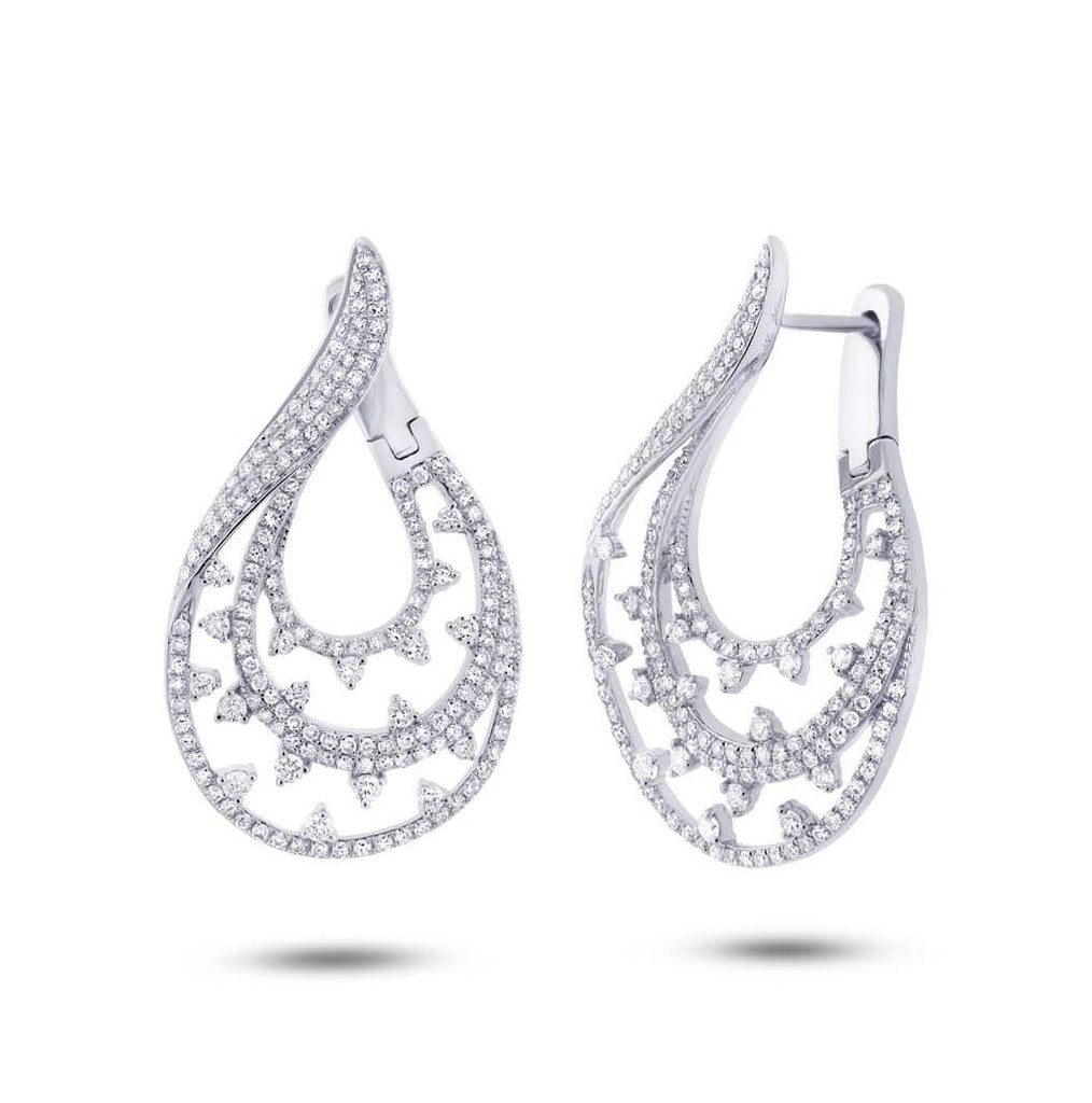 2.10 Ctw 14k White Gold Diamond Earring