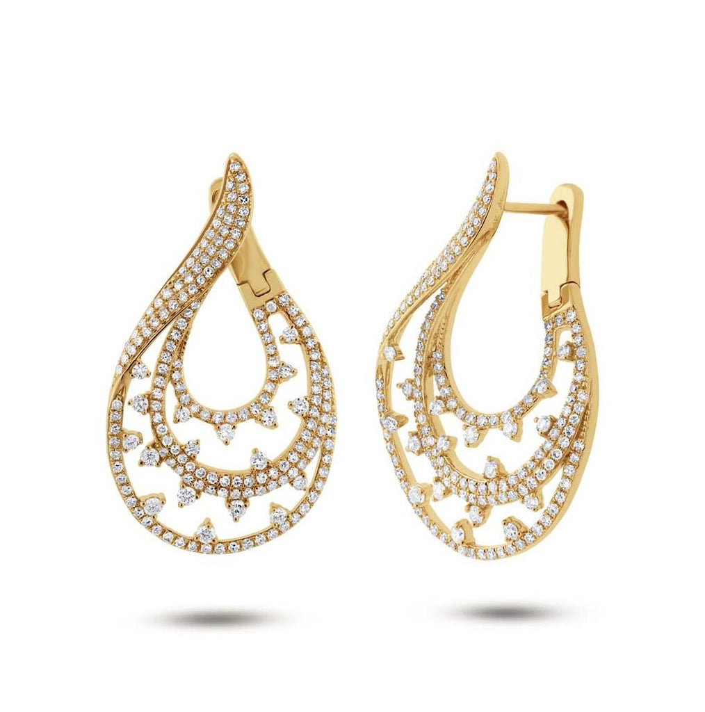 2.10 Ctw 14k Yellow Gold Diamond Earring