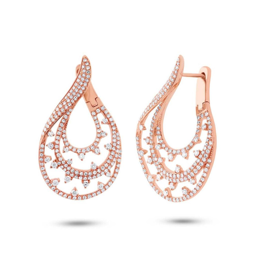 2.10 Ctw 14k Rose Gold Diamond Earring