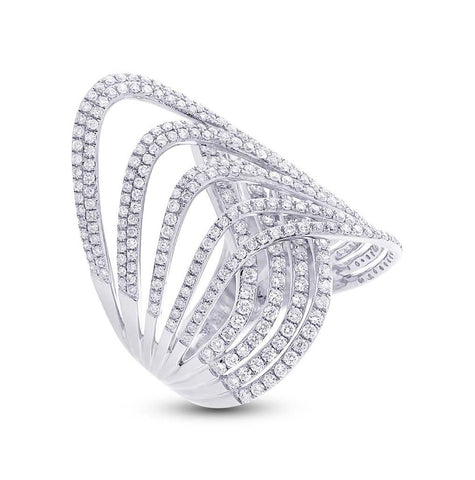 1.90 Ctw 14k White Gold Diamond Womens Ring