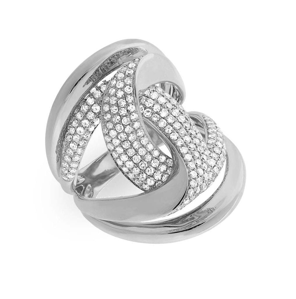 1.15 Ctw 14k White Gold Diamond Womens Ring