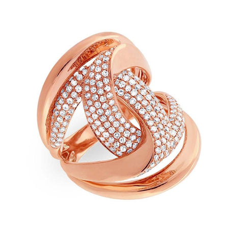 1.15 Ctw 14k Rose Gold Diamond Womens Ring