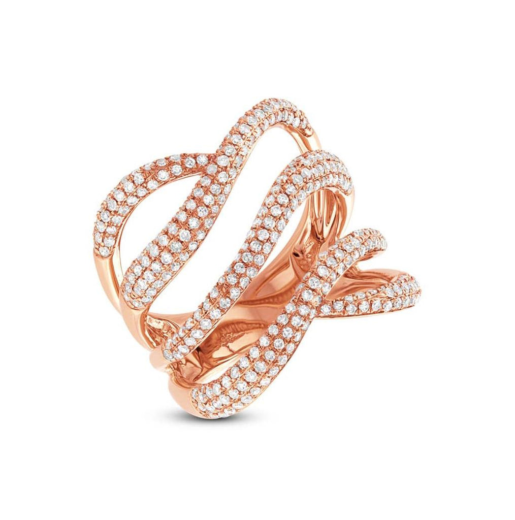 1.31 Ctw 14k Rose Gold Diamond Womens Ring