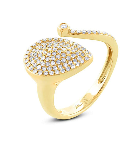 0.44 Ctw 14k Yellow Gold Diamond Pave Womens Ring
