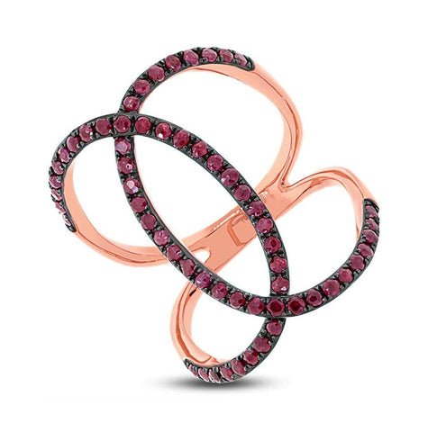 1.00 Ctw Ruby 14k Rose Gold Womens Ring