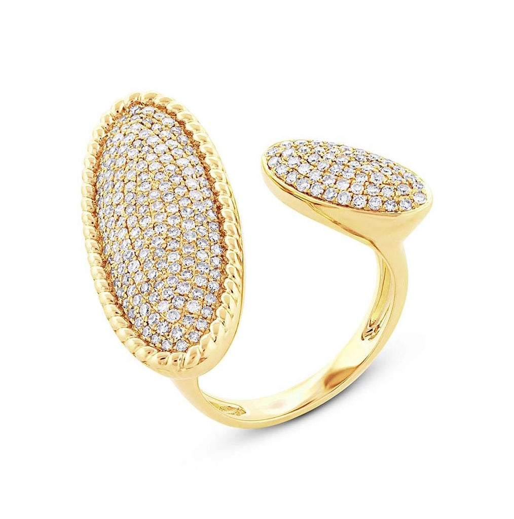 1.00 Ctw 14k Yellow Gold Diamond Pave Womens Ring