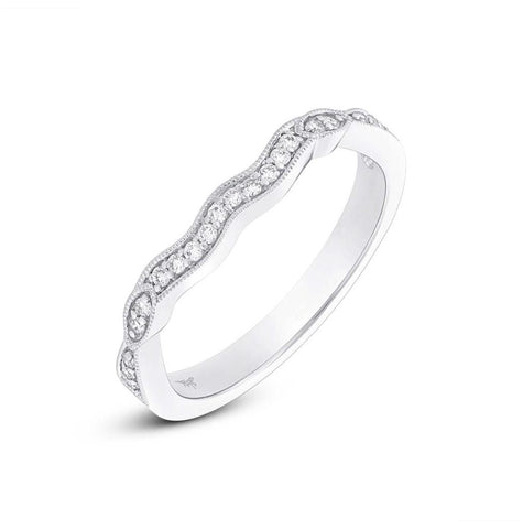 0.12 Ctw 14k White Gold Diamond Womens Band Size 4.5