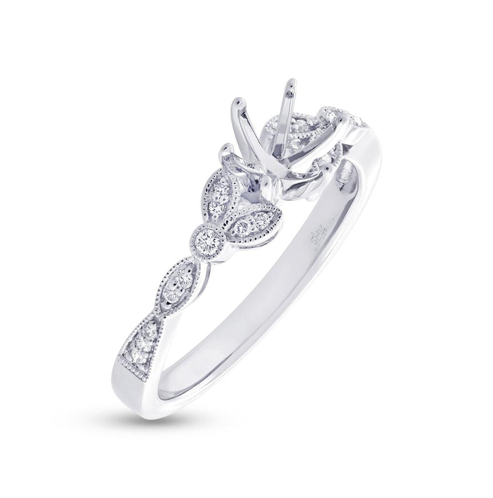 0.20 Ctw 14k White Gold Diamond Semi-mount Ring