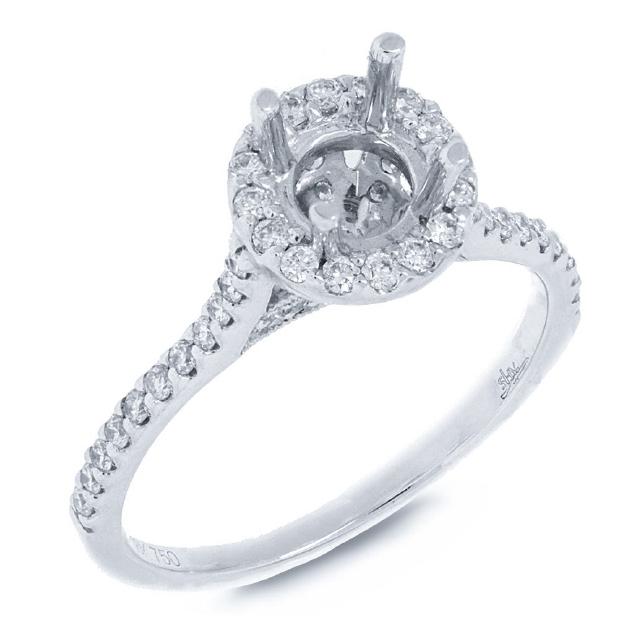 0.50 Ctw 18k White Gold Diamond Semi-mount Ring