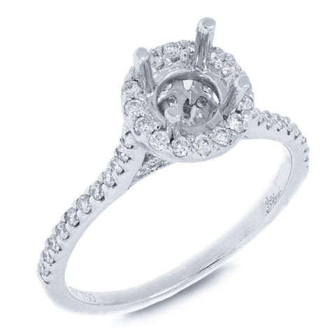 0.50 Ctw 18k White Gold Diamond Semi-mount Ring