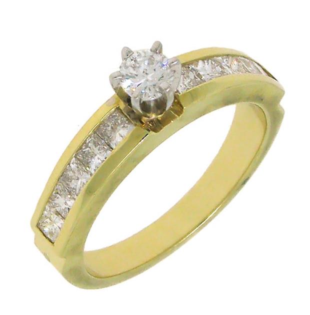 1.15 Ctw 14k Yellow Gold Round Diamond Engagement Ring