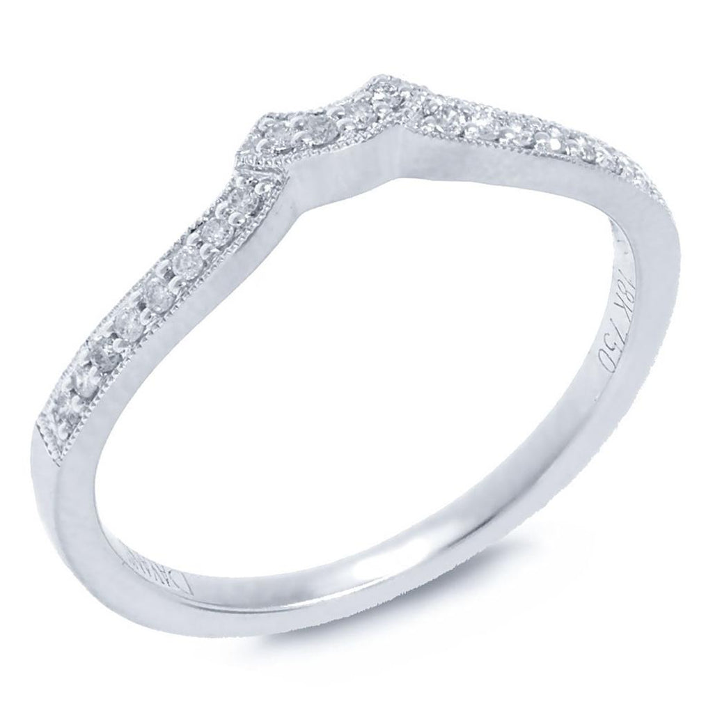 0.10 Ctw 18k White Gold Diamond Diamond Womens Band Size 6.5