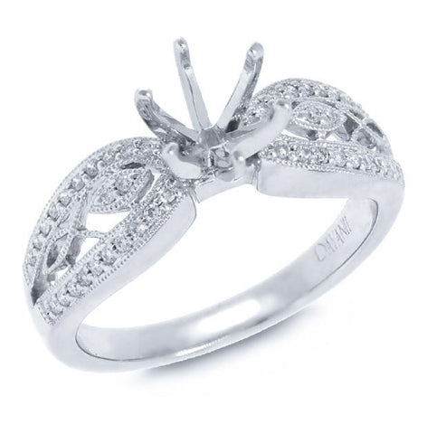 0.22 Ctw 18k White Gold Diamond Semi-mount Ring