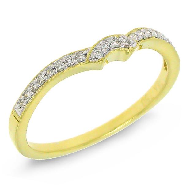 0.12 Ctw 18k Yellow Gold Diamond Shadow Band