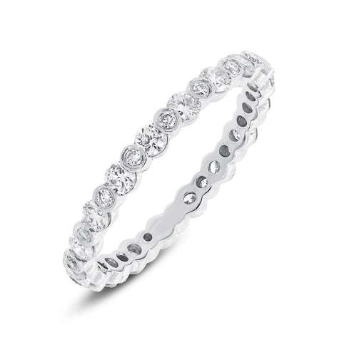 1.10 Ctw 18k White Gold Diamond Eternity Band Size 4