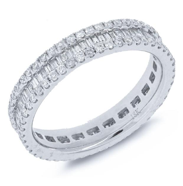 1.15 Ctw 18k White Gold Diamond Eternity Band Size 6.5