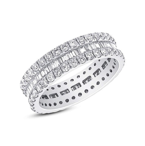 2.03 Ctw 18k White Gold Diamond Eternity Band Size 6.5