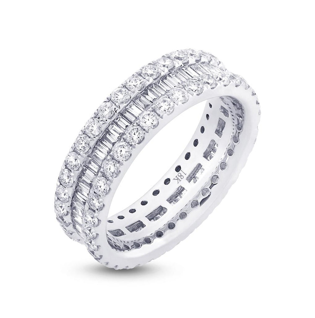 2.00 Ctw 18k White Gold Diamond Eternity Band Size 5.75