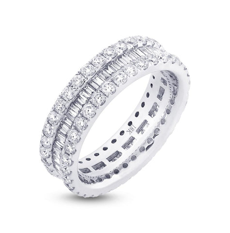 2.17 Ctw 18k White Gold Diamond Eternity Band Size 6.5