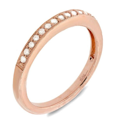 0.20 Ctw 14k Rose Gold Diamond Womens Band