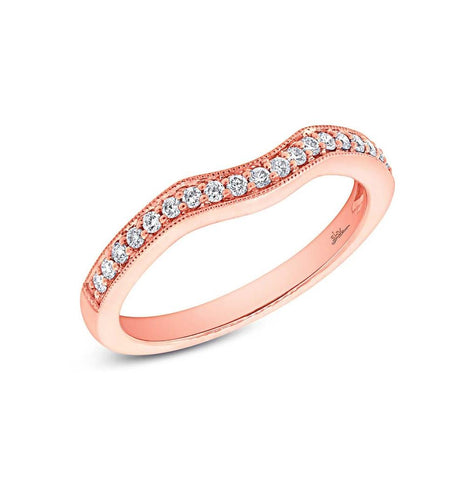 0.20 Ctw 18k Rose Gold Diamond Womens Band Size 5