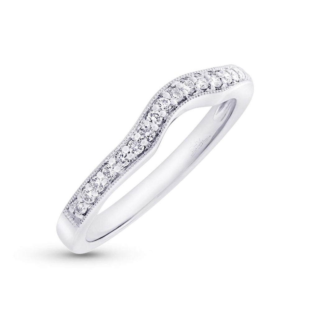 0.20 Ctw 14k White Gold Diamond Shadow Band
