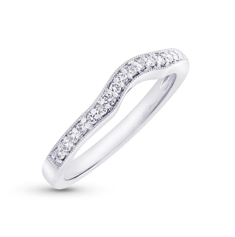 0.20 Ctw 14k White Gold Diamond Shadow Band
