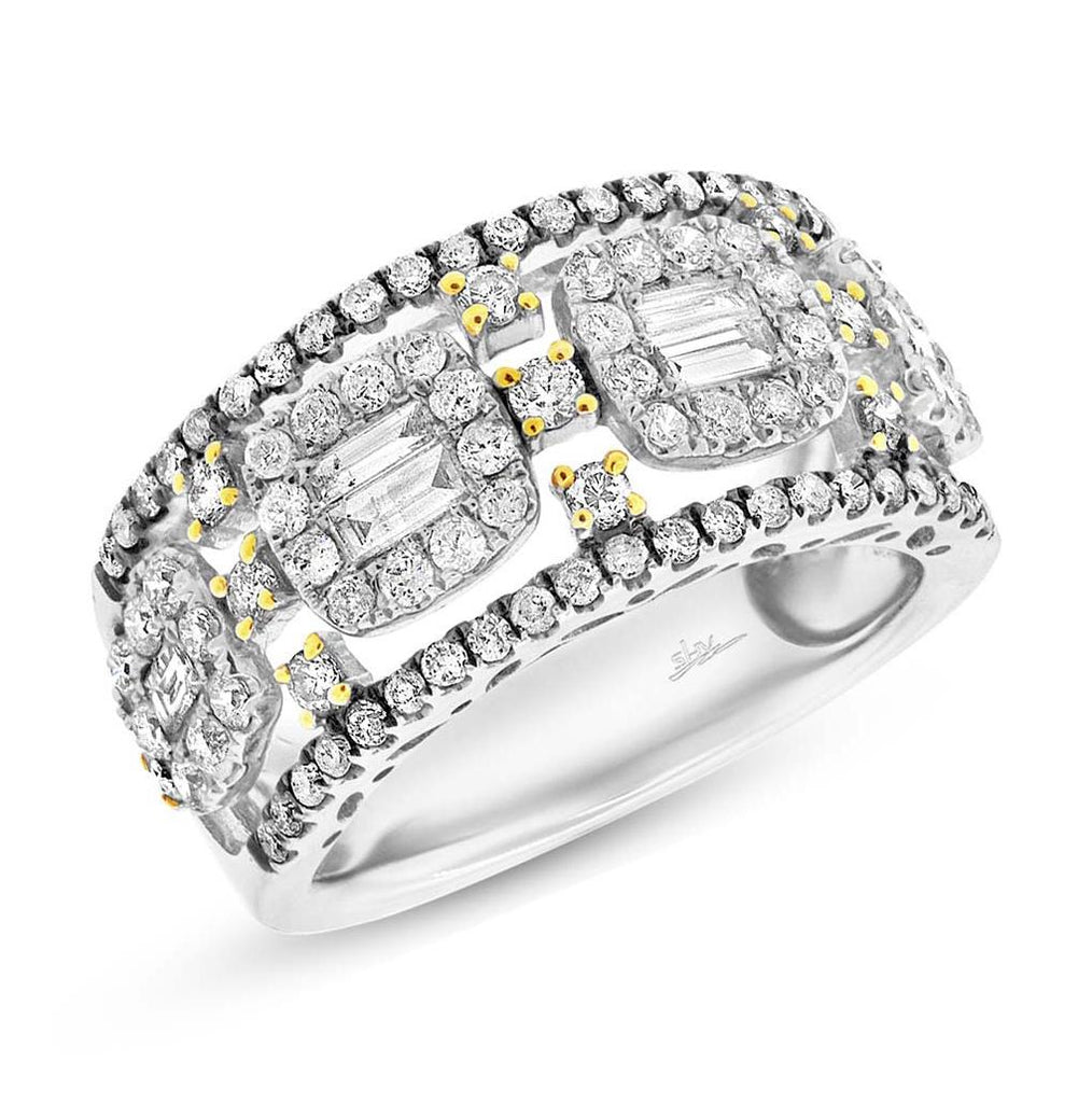 1.52 Ctw 18k White Gold Diamond Womens Ring