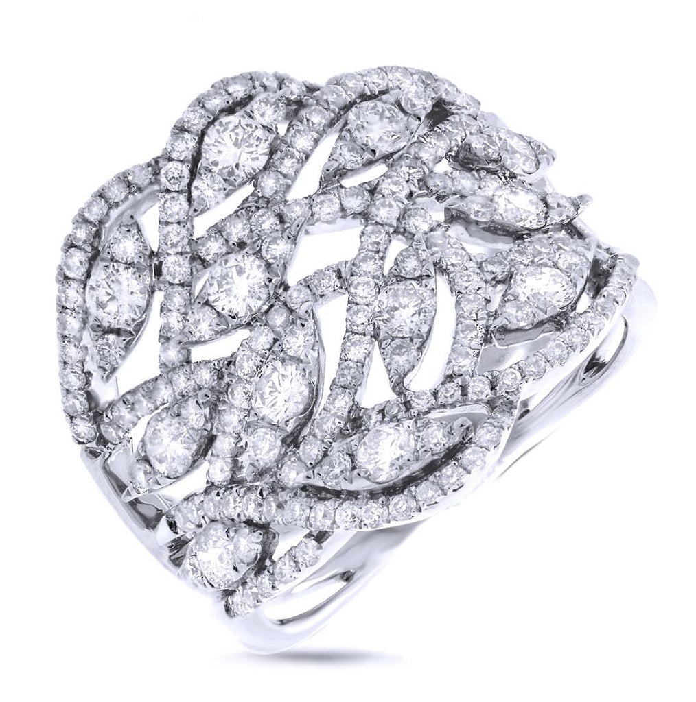 1.64 Ctw 14k White Gold Diamond Womens Ring