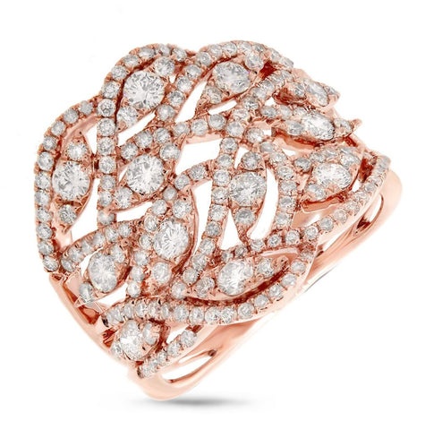 1.64 Ctw 14k Rose Gold Diamond Womens Ring