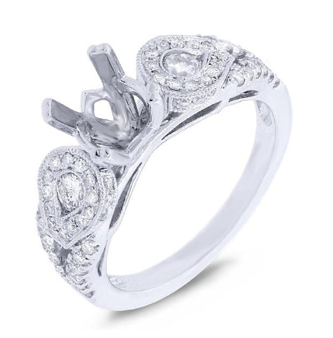 0.67 Ctw 14k White Gold Diamond Semi-mount Ring